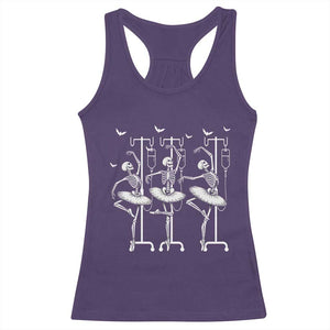 Emergency Room RN Nurse Halloween Racerback Tank Top Dancing Skeleton TS12 Purple Print Your Wear