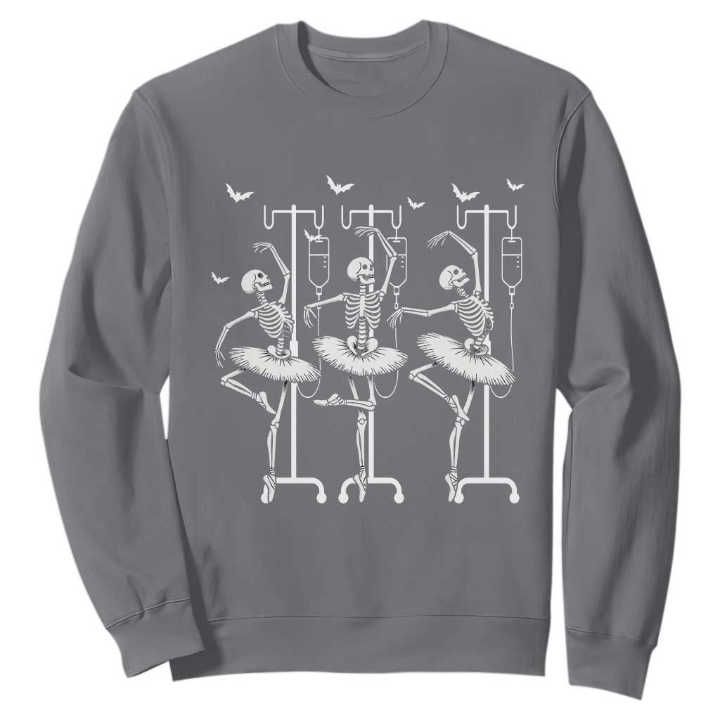 Emergency Room RN Nurse Halloween Sweatshirt Dancing Skeleton TS12 Charcoal Print Your Wear