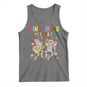 Dia De Los Muertos Skeleton Tank Top Remember And Celebrate Mexican Festival TS12 Black Heather Print Your Wear
