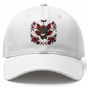 Cute Bat Floral Folk Art Baseball Cap Gothic Spooky Dia De Los Muertos Gift TS12 Print Your Wear