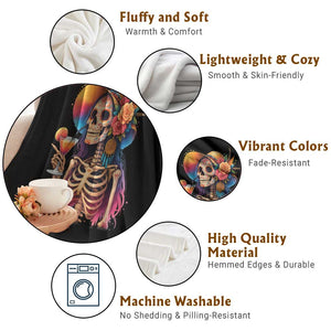 Funny Summer Sugar Skull Cocktail Lover Throw Blanket TS12 Print Your Wear