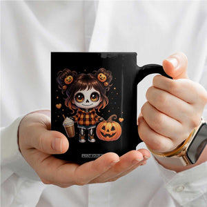 Halloween Autumn Spooky Fall Gift Coffee Mug Cute Chibi Skeleton Girl Pumpkin Spice Latte TS12 Print Your Wear