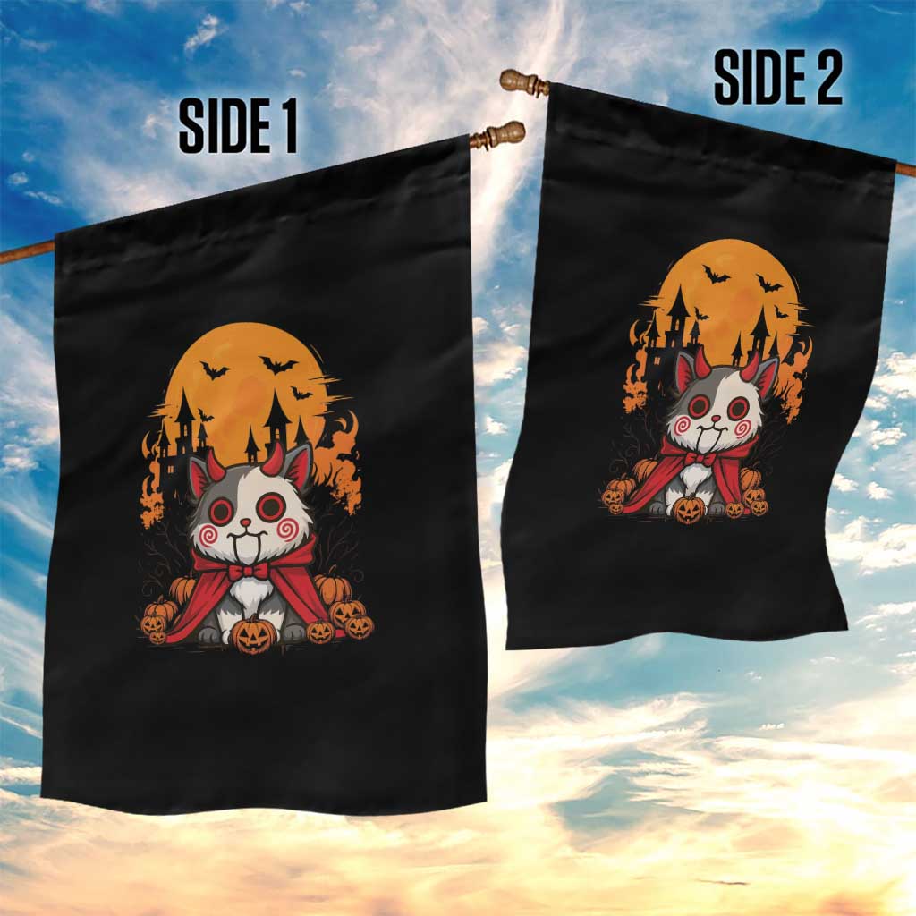 Halloween Cat Garden Flag Horror Vampire Kawaii Chibi Kitten TS12 Print Your Wear