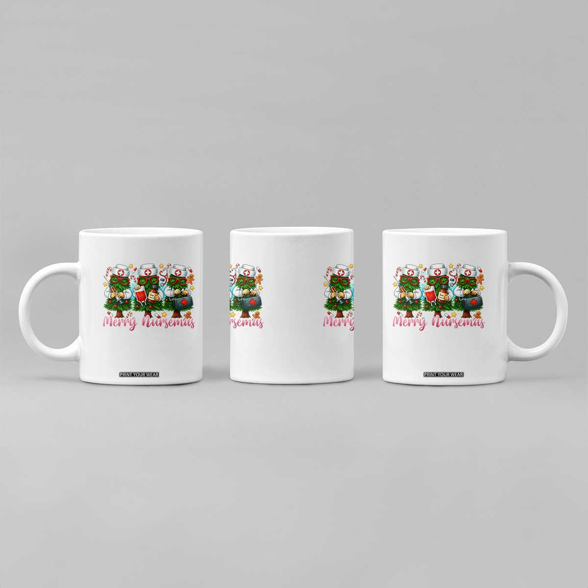 Christmas Nurse Coffee Mug Funny Merry Nursemas Pine Tree TS12 Print Your Wear