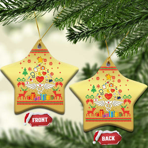 Funny Xmas Healthcare Worker Christmas Ornament Nurses And Doctors Pine Tree TS12 Star Gold Print Your Wear