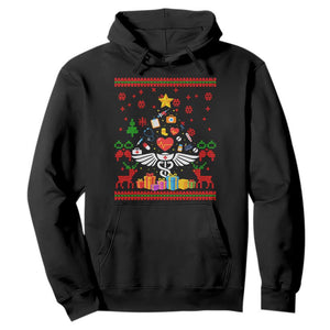 Funny Christmas Healthcare Worker Hoodie Nurses And Doctors Pine Tree TS12 Black Print Your Wear