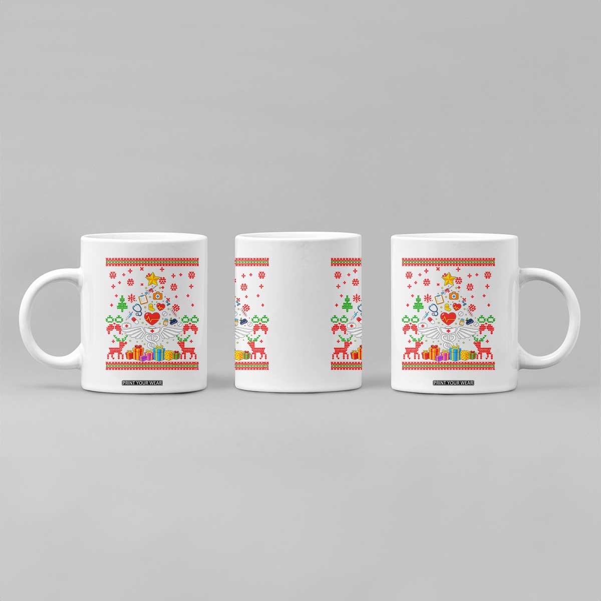 Funny Christmas Healthcare Worker Coffee Mug Nurses And Doctors Pine Tree TS12 Print Your Wear