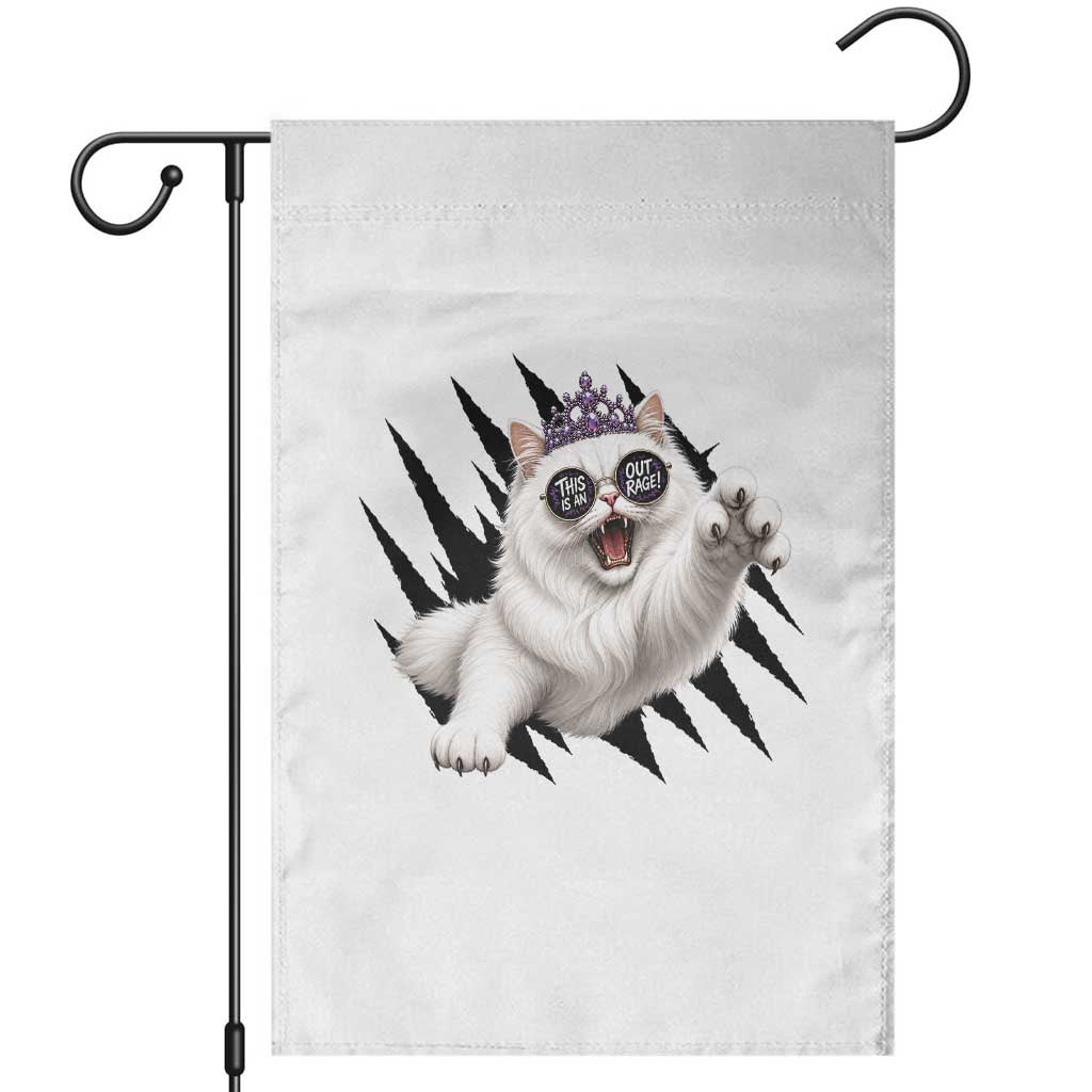 Funny Princess Cat With Featuring Scratch Effect Printed Garden Flag This Is An Outrage TS12 White Print Your Wear