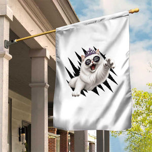 Funny Princess Cat With Featuring Scratch Effect Printed Garden Flag This Is An Outrage TS12 Print Your Wear