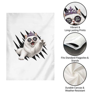 Funny Princess Cat With Featuring Scratch Effect Printed Garden Flag This Is An Outrage TS12 Print Your Wear