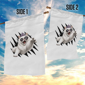 Funny Princess Cat With Featuring Scratch Effect Printed Garden Flag This Is An Outrage TS12 Print Your Wear