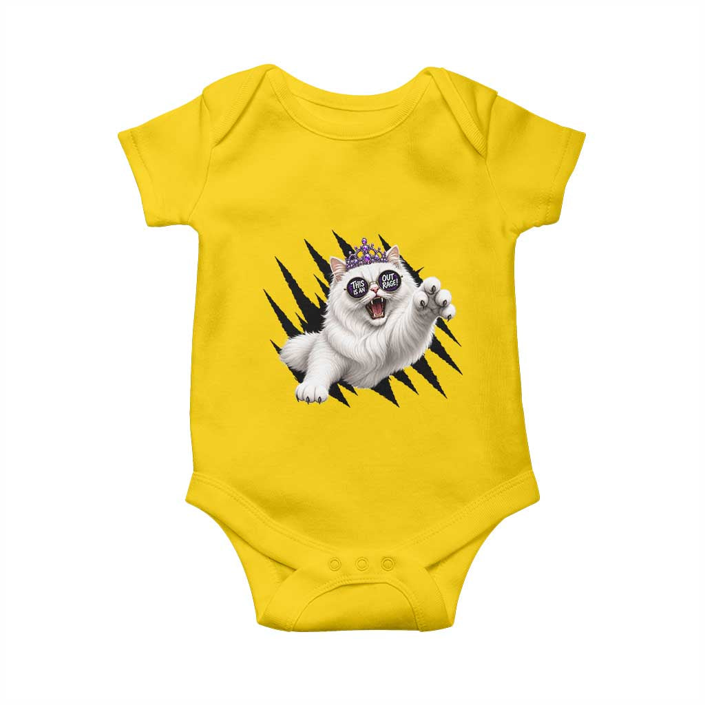 Funny Princess Cat With Featuring Scratch Effect Printed Baby Onesie This Is An Outrage TS12 Daisy Print Your Wear