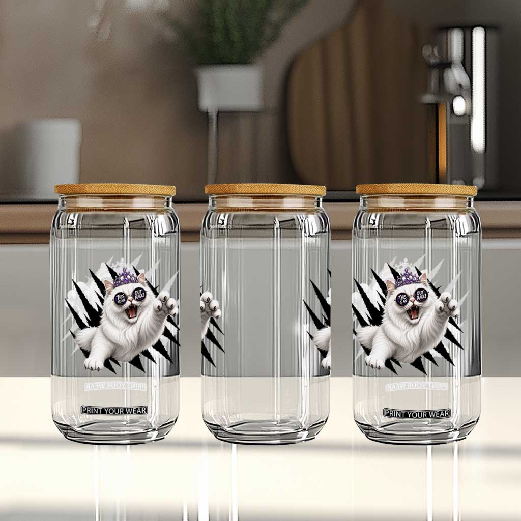 Funny Princess Cat With Featuring Scratch Effect Printed Glass Can This Is An Outrage TS12 Print Your Wear