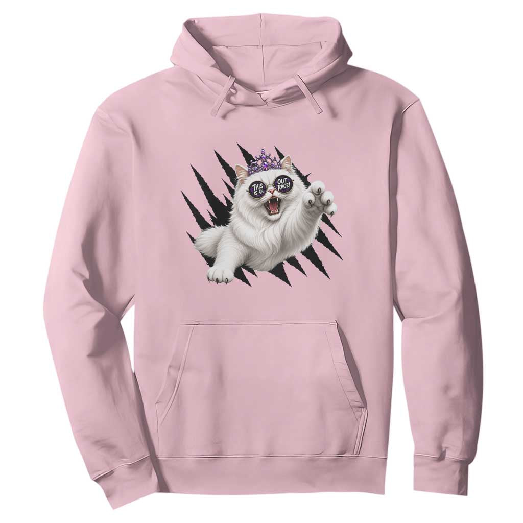 Funny Princess Cat With Featuring Scratch Effect Printed Hoodie This Is An Outrage TS12 Light Pink Print Your Wear