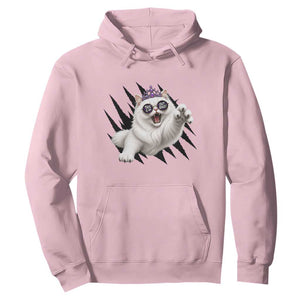 Funny Princess Cat With Featuring Scratch Effect Printed Hoodie This Is An Outrage TS12 Light Pink Print Your Wear