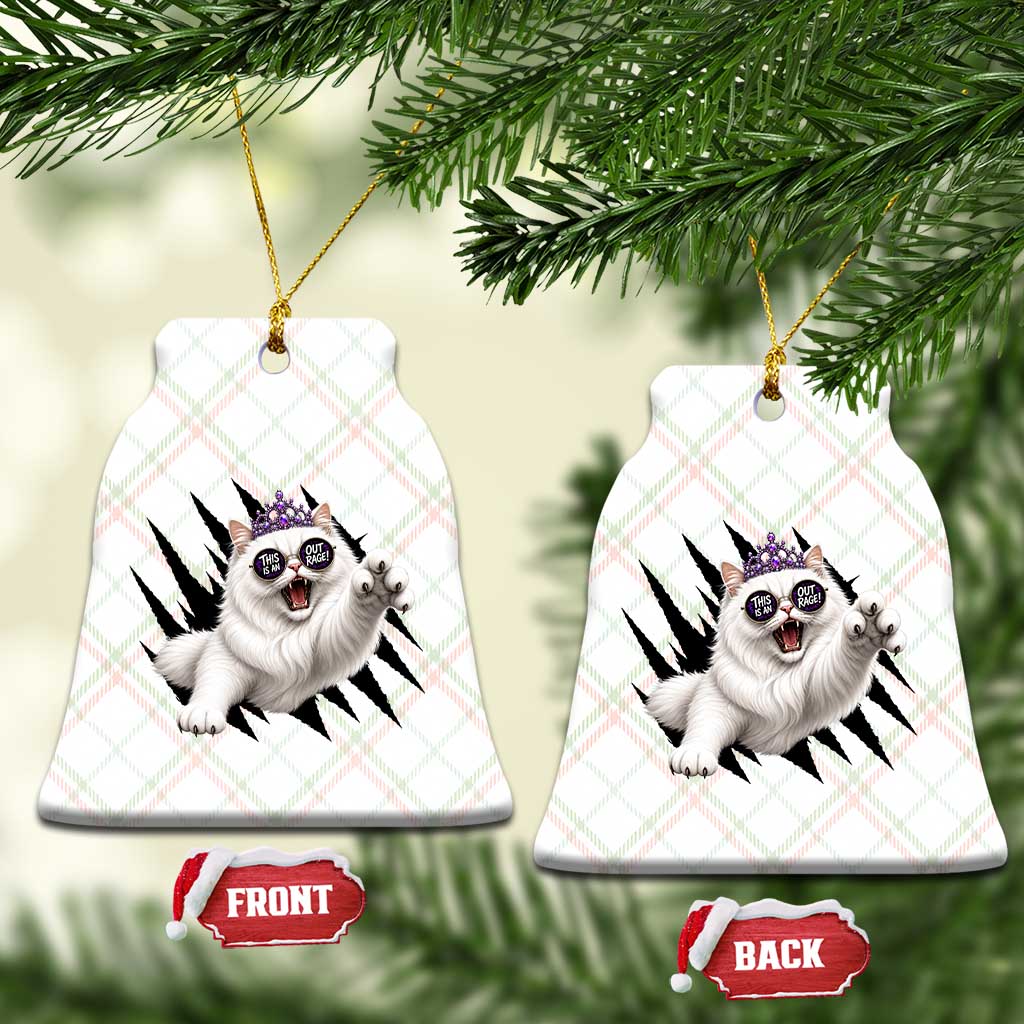 Funny Princess Cat With Featuring Scratch Effect Printed Ceramic Ornament This Is An Outrage TS12 Print Your Wear