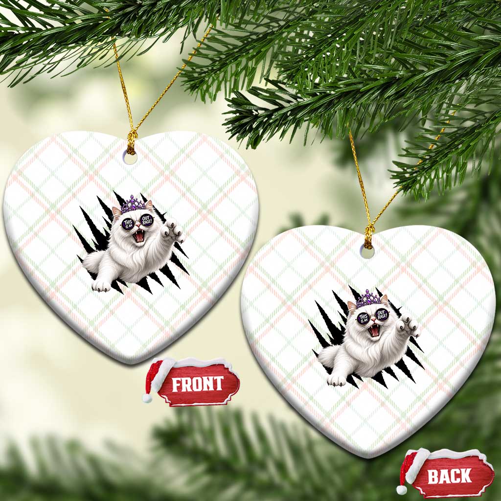Funny Princess Cat With Featuring Scratch Effect Printed Ceramic Ornament This Is An Outrage TS12 Print Your Wear