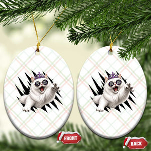 Funny Princess Cat With Featuring Scratch Effect Printed Ceramic Ornament This Is An Outrage TS12 Print Your Wear