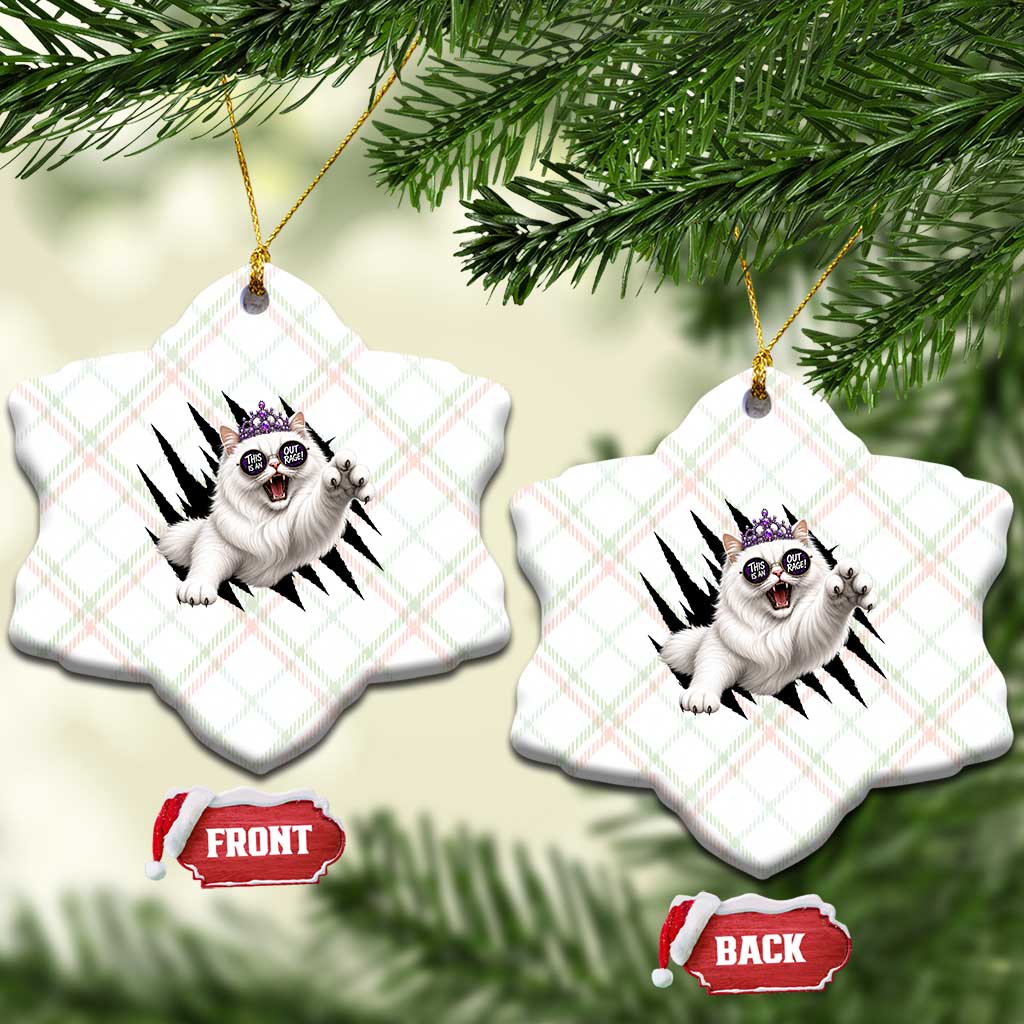 Funny Princess Cat With Featuring Scratch Effect Printed Ceramic Ornament This Is An Outrage TS12 Print Your Wear