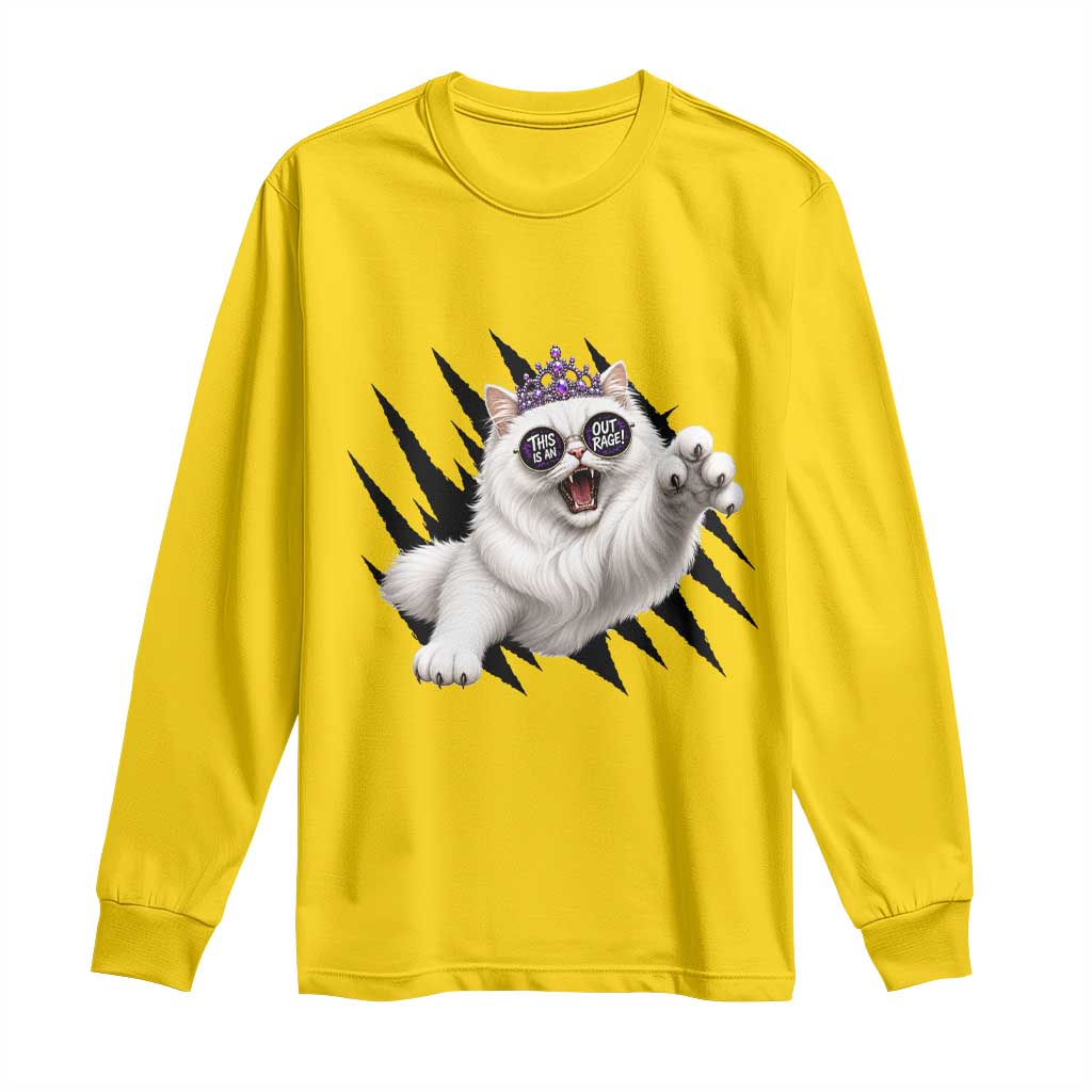 Funny Princess Cat With Featuring Scratch Effect Printed Long Sleeve Shirt This Is An Outrage TS12 Daisy Print Your Wear