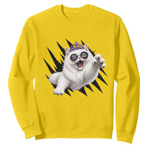 Funny Princess Cat With Featuring Scratch Effect Printed Sweatshirt This Is An Outrage TS12 Daisy Print Your Wear