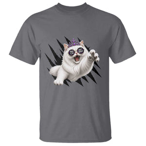 Funny Princess Cat With Featuring Scratch Effect Printed T Shirt This Is An Outrage TS12 Charcoal Print Your Wear