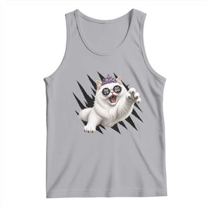 Funny Princess Cat With Featuring Scratch Effect Printed Tank Top This Is An Outrage TS12 Athletic Heather Print Your Wear