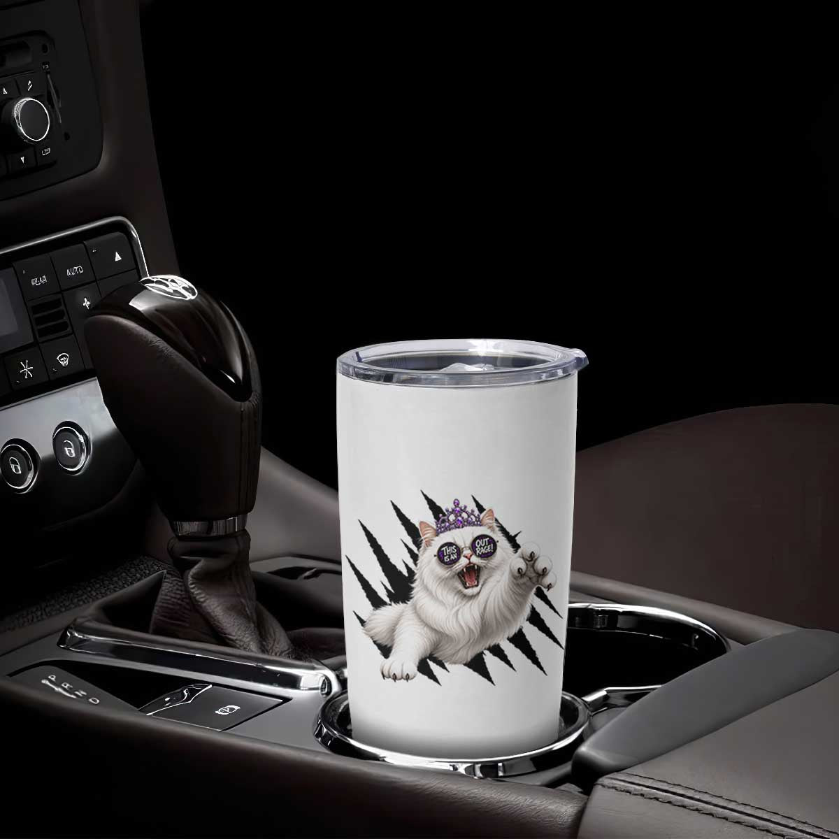 Funny Princess Cat With Featuring Scratch Effect Printed Tumbler Cup This Is An Outrage TS12 Print Your Wear