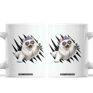 Funny Princess Cat With Featuring Scratch Effect Printed Coffee Mug This Is An Outrage TS12 White Print Your Wear