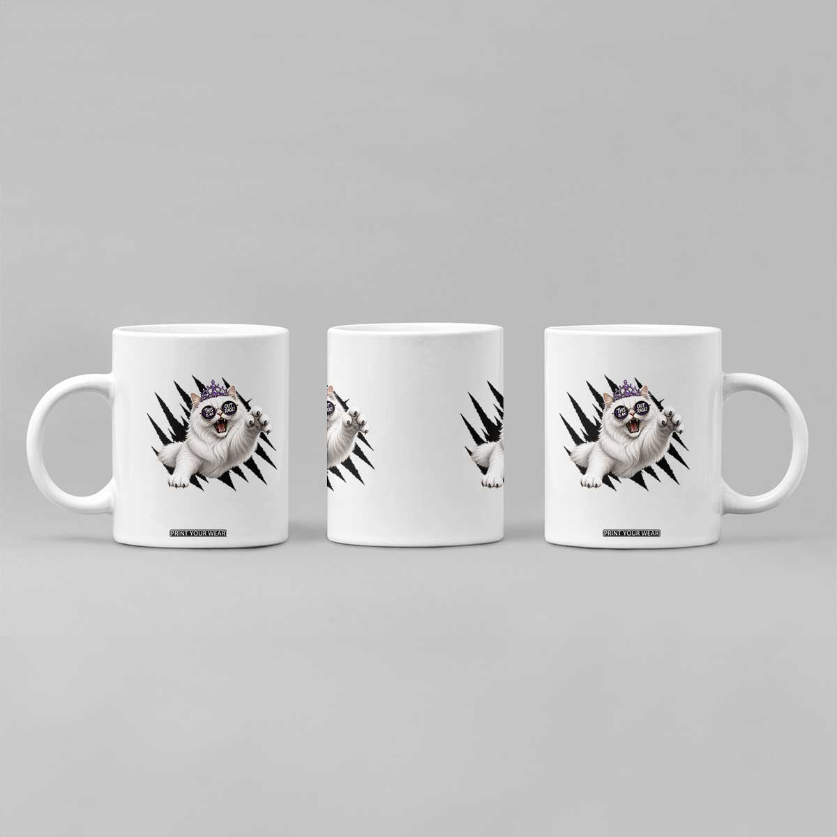 Funny Princess Cat With Featuring Scratch Effect Printed Coffee Mug This Is An Outrage TS12 Print Your Wear