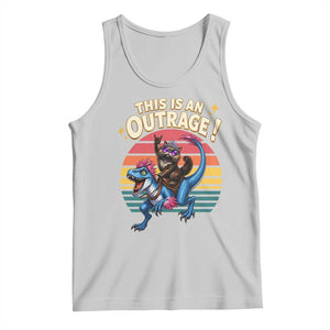 This Is An Outrage Cat Riding Dinosaur Tank Top Sci-Fi Book Lover Gift TS12 Ash Print Your Wear