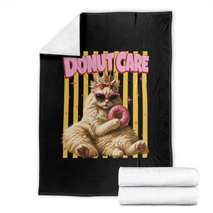 Funny Princess Cat Eating Donut Throw Blanket Sci-Fi Book Lover Gift TS12 Black Print Your Wear