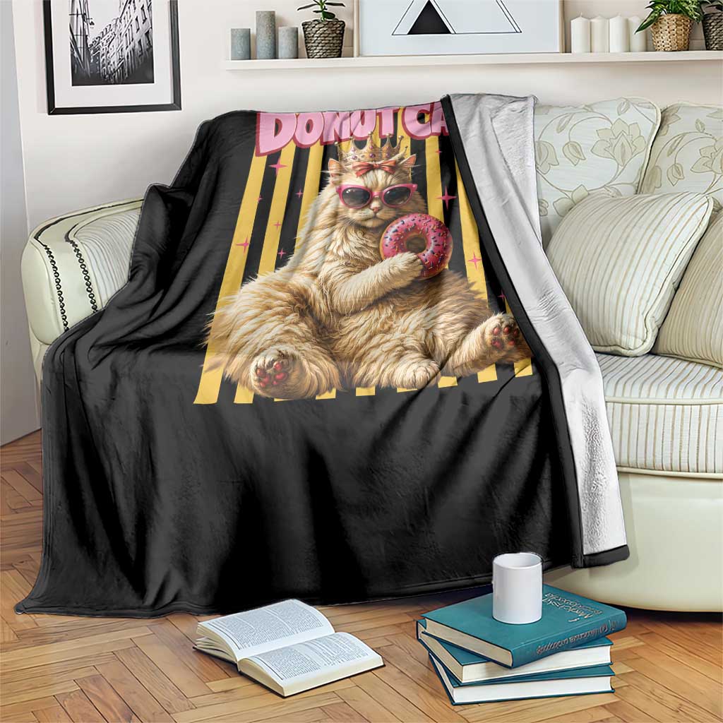 Funny Princess Cat Eating Donut Throw Blanket Sci-Fi Book Lover Gift TS12 Print Your Wear