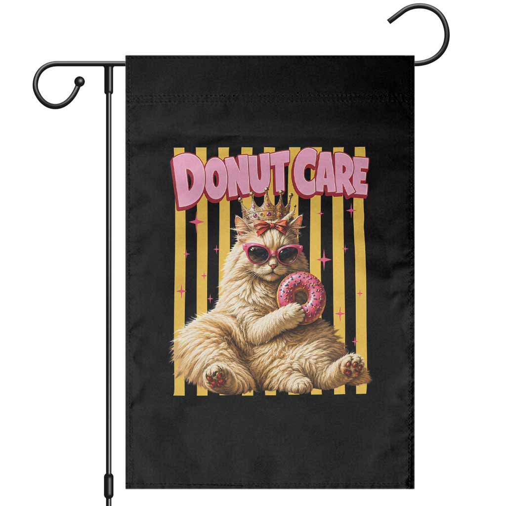 Funny Princess Cat Eating Donut Garden Flag Sci-Fi Book Lover Gift TS12 Black Print Your Wear
