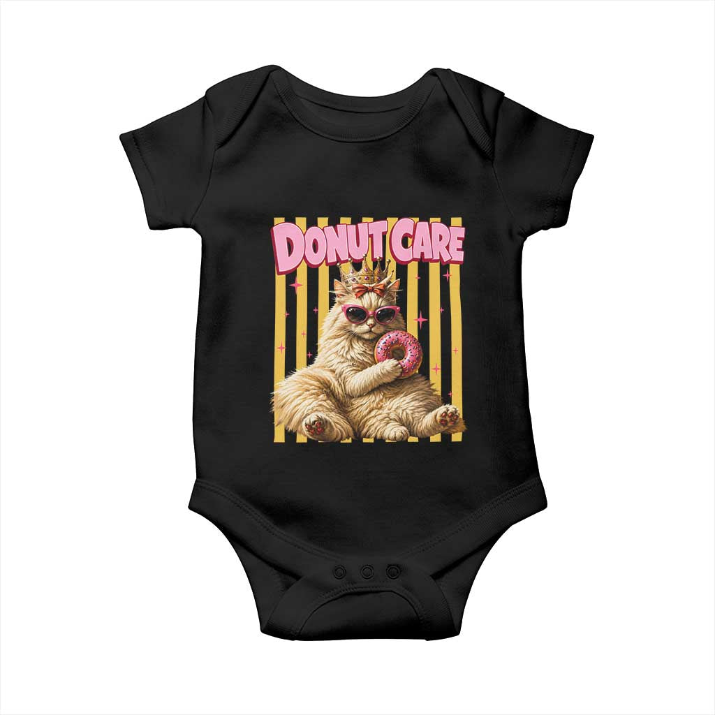 Funny Princess Cat Eating Donut Baby Onesie Sci-Fi Book Lover Gift TS12 Black Print Your Wear