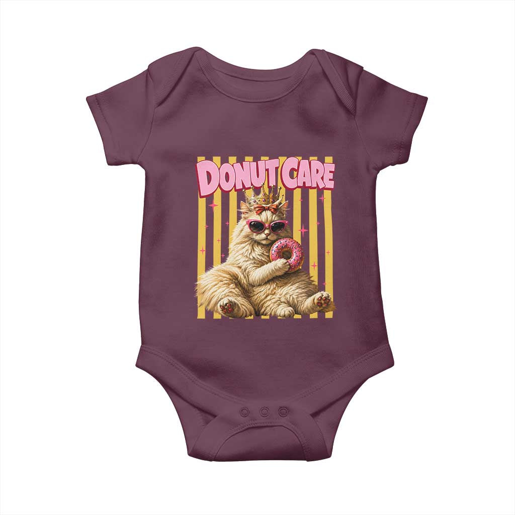 Funny Princess Cat Eating Donut Baby Onesie Sci-Fi Book Lover Gift TS12 Maroon Print Your Wear