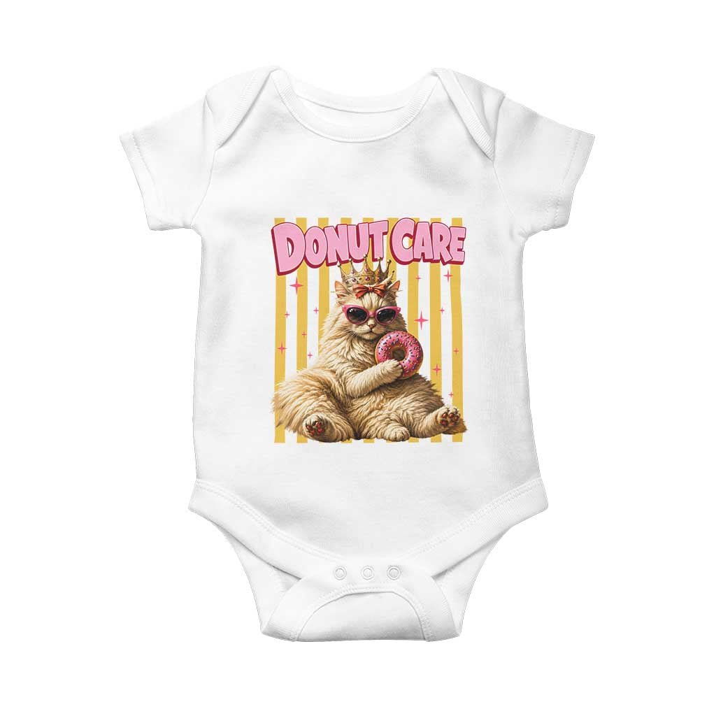 Funny Princess Cat Eating Donut Baby Onesie Sci-Fi Book Lover Gift TS12 White Print Your Wear