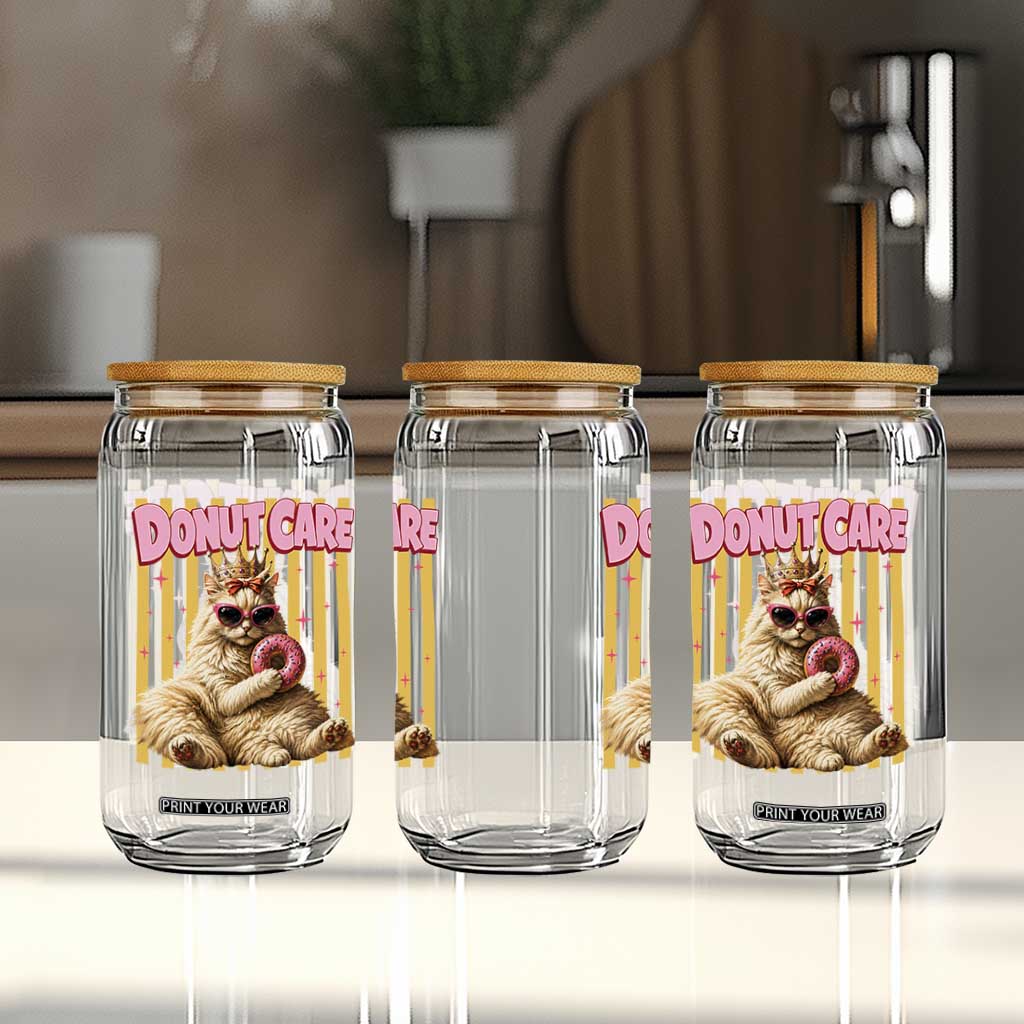 Funny Princess Cat Eating Donut Glass Can Sci-Fi Book Lover Gift TS12 Print Your Wear