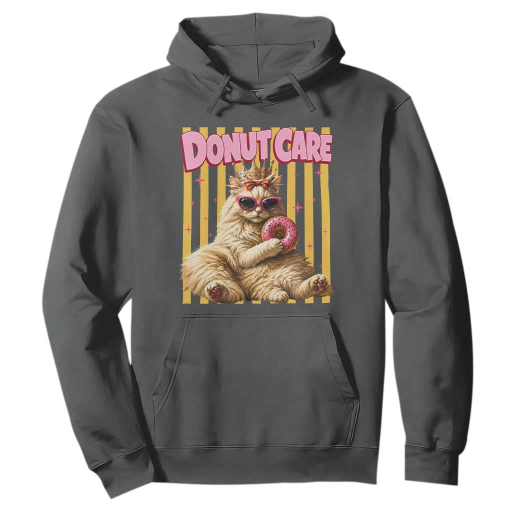 Funny Princess Cat Eating Donut Hoodie Sci-Fi Book Lover Gift TS12 Dark Heather Print Your Wear