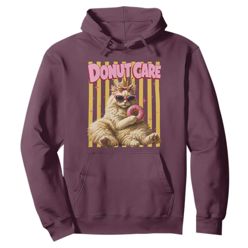 Funny Princess Cat Eating Donut Hoodie Sci-Fi Book Lover Gift TS12 Maroon Print Your Wear
