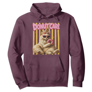 Funny Princess Cat Eating Donut Hoodie Sci-Fi Book Lover Gift TS12 Maroon Print Your Wear