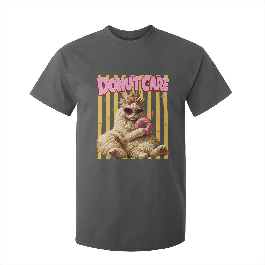 Funny Princess Cat Eating Donut T Shirt For Kid Sci-Fi Book Lover Gift TS12 Dark Heather Print Your Wear