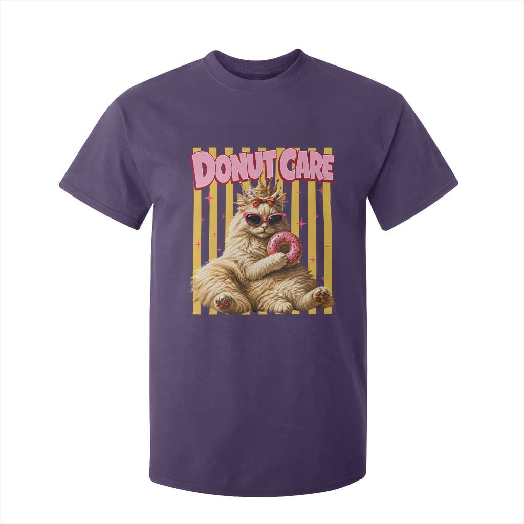 Funny Princess Cat Eating Donut T Shirt For Kid Sci-Fi Book Lover Gift TS12 Purple Print Your Wear