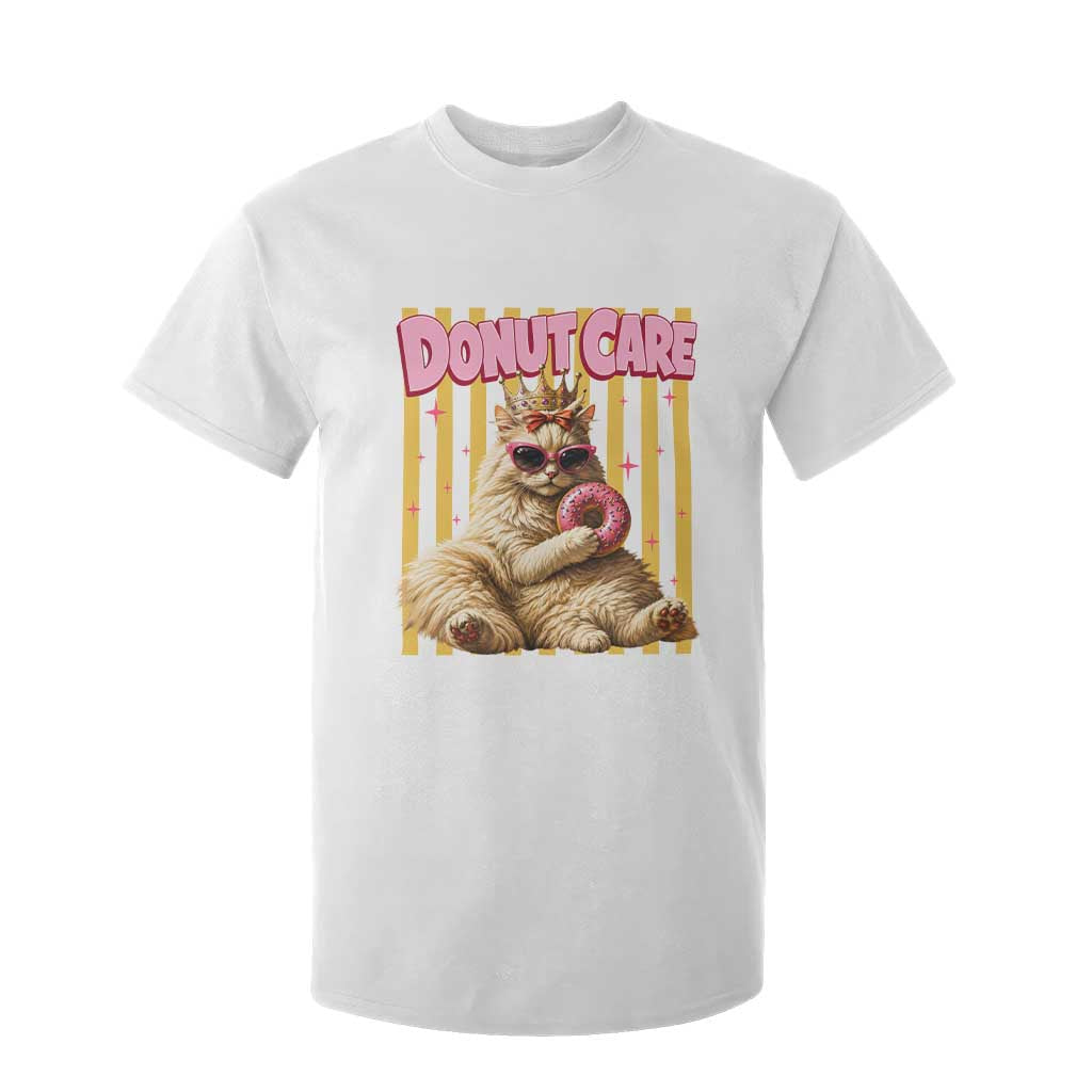 Funny Princess Cat Eating Donut T Shirt For Kid Sci-Fi Book Lover Gift TS12 White Print Your Wear