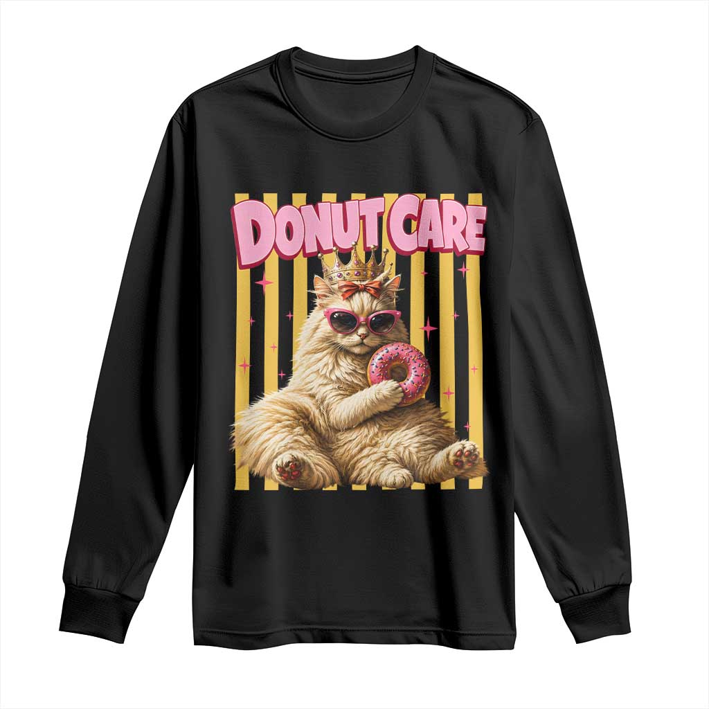 Funny Princess Cat Eating Donut Long Sleeve Shirt Sci-Fi Book Lover Gift TS12 Black Print Your Wear
