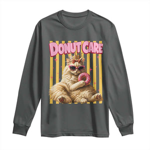 Funny Princess Cat Eating Donut Long Sleeve Shirt Sci-Fi Book Lover Gift TS12 Dark Heather Print Your Wear