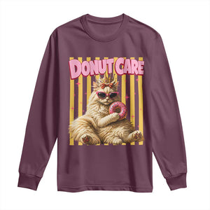 Funny Princess Cat Eating Donut Long Sleeve Shirt Sci-Fi Book Lover Gift TS12 Maroon Print Your Wear