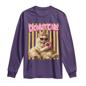 Funny Princess Cat Eating Donut Long Sleeve Shirt Sci-Fi Book Lover Gift TS12 Purple Print Your Wear