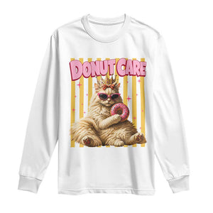 Funny Princess Cat Eating Donut Long Sleeve Shirt Sci-Fi Book Lover Gift TS12 White Print Your Wear