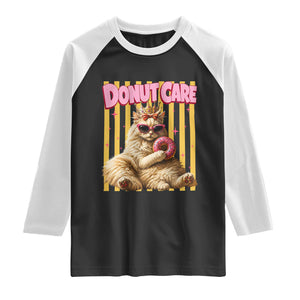 Funny Princess Cat Eating Donut Raglan Shirt Sci-Fi Book Lover Gift TS12 Black White Print Your Wear